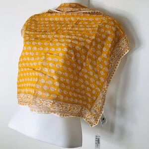 Madewell Yellow & White Floral Border Scarf
